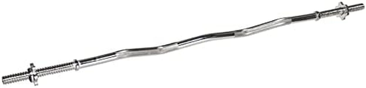 BalanceFrom Standard Olympic Super Curl Barbell Curl Bar Threaded Curl Bar, 48 inch