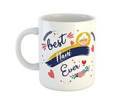 ASHVAH Best Nani Ever Ceramic Coffee Mug - Best Gift for Grandma, Grand Mother, Birthday, Grand Parent's Day, Anniversary