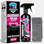 Groommm™ Car Dashboard Polish & Interior Cleaner Spray 500ML with Microfiber Cloth | Multi-Purpose & Multi Surface Car Interior Polish | Ultimate Resilient Shine for Car & Bikes | Pack of 1