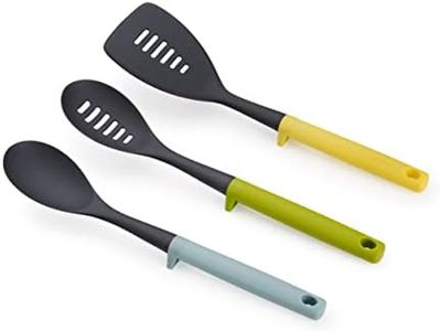Joseph Joseph Duo 3-Piece Utensil Set with Integrated Tool Rest, Hygienic Cooking Kitchen Utensils Set for use with Non-Stick cookware, Opal