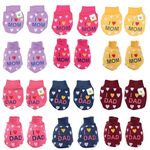 Toddylon Newborn Premium Cotton Hosiery Mittens Set | Hand Gloves| Elastic Wristbands | Booties (0-6 Months) (Dark Multicolor, Pack of 6)