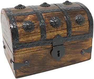 Nautical Cove Treasure Chest Keepsake and Jewelry Box Wood - Toy Treasure Box Large (6.5x4.5x5)