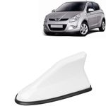 KINGSWAY® Shark Fin Car Antenna Compatible with Hyundai I20 (Year 2008-2011), Universal Size Car Radio FM AM, Waterproof ABS Body, Easy Replacement, 1 Piece, White Color