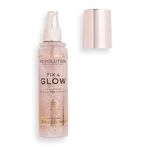 Makeup Revolution Makeup Fixer Spray Glow After Makeup | Fix & Glow Shimmer Makeup Fixer | Dewy Finish Make Up Fixer Spray | Setting Spray for Makeup Long Lasting | Hydrates & Refreshes Skin - 100 Ml.
