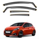 iSpeed Wind Deflectors For Peugeot 208 mk1 2012-2019 5 Door Hatchback 4pc Set - Keep Your Car Ventilated in Rain - Reduce Wind Turbulence - Tinted In-Channel Type