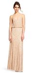 Adrianna Papell Women's Art Deco Beaded Blouson Gown Special Occasion Dress, Gold (Champ/Gold Cpg), 20