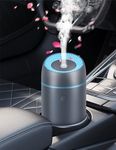 Car Aromatherapy Diffusers for Essential Oils Portable Mini Ultrasonic Mist Humidifier 100ml USB-Powered Aroma Diffuser Freshener for Vehicle Home Office Bedroom (Grey)