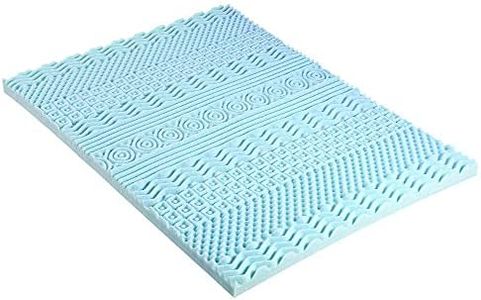 Giselle Bedding 11 Zone Single Memory Foam Mattress Topper, Foldable Bed Mattresses Toppers Protector Bamboo Cool Cover Sleeping Mat Home Bedroom, 8cm Thick Removable Washable Blue