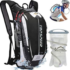 INOXTO Hydration Pack Backpack，18L Hydration Pack Lightweight Water Backpack with 2L Water Bladder Bag Daypack for Hiking Running Cycling Camping Hunting for Women Men Kids (Black)
