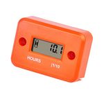 Jayron Digital LCD Inductive Hour Meter Hourmeter Waterproof For Marine Boat SnowBlower Inverter generator lawn Mower and Small Gas Engine (HM006A, orange)