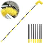 Gutter Cleaning Brush, 8 ft Gutter Cleaning Tools from The Ground, Gutter Guard Cleaning Brush for Cleaning Leaves and Debris from The Ground, Easy Remove Leaves and Debris