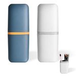 2 PCS Toothbrush Case, Toothbrush Travel Case, Travel Toothbrush Holder, Portable Pp Seal Cover Toothpaste Storage Container Cup for Home School Camping Business Trip Bathroom