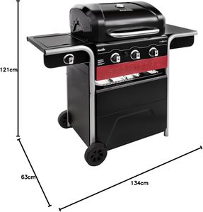 Char-Broil Gas2Coal 330 Hybrid 3-Burner BBQ Grill – Gas & Charcoal