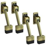 Plantex Door Stopper for Home/Stopper for Doors with Rubber Grip - (5 Inch,Pack of 4) Brass Antique