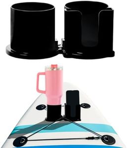 Paddleboard Cup Holder, Kayak Drink Holder for Paddle Board Cup and Phone Holder, Sup Surfboards Canoes Kayak Paddle Board Accessories for Types of Cup Bottle Drink(Black)