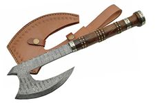 SZCO Supplies DM-1107 Damascus Steel Rosewood Hatchet Axe