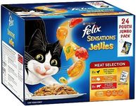 FELIX Sensations Adult Wet Cat Food Meat Selection Jellies 24x85g