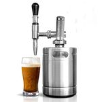 Nitro Cold Brew Coffee Maker - Home Brew Coffee Keg, Nitrogen Coffee Machine Dispenser System w/Pressure Relieving Valve Kit & Stout Creamer Faucet - NutriChef NCNTROCB10, Stainless Steel