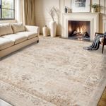 MontVoo-Area Rug 8X10 Rugs for Living Room-Beige Machine Washable Rug-Soft Living Room Rug-Vintage Non Slip Carpet-Rugs for Bedrooms Dining Room Living Room Office