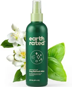 Earth Rated Dog Deodorizing Spray, Conditioning & Odor-Eliminating Perfume for Dogs, for All Coat Types, Refreshing White Tea & Basil Scent, 8 oz.