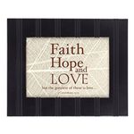 Cottage Garden Faith Hope Love Leaves 8x10 Black Framed Art Wall Plaque Sign