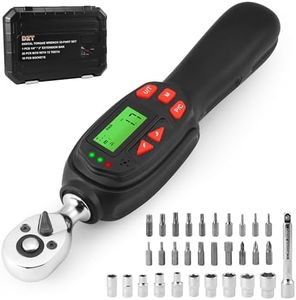 EOQIFJM 1/4'' Digital Torque Wrench, 1-22 Ft.lb/1.5-30 N.m, 1/4-inch Drive Torque Wrench with Buzzer & LED Indicator, Bits & Sockets for Bike, Motorcycle, Gunsmithing and Home Repair