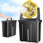 Ausic Portable Misting Fan, 9L 10-inch Outdoor Mist Fans for Outside Patios Water Cooling, 30000mAh Rechargeable Battery Powered Fan, 3 Strong Winds, 3 Spray Mister, Camping/Beach Summer Essentials