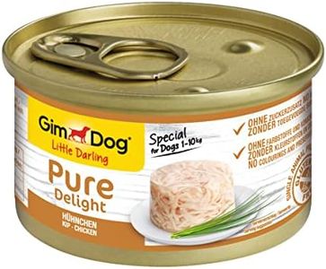 GimDog Pure Delight, pollo - Snack para perros rico en proteínas, con carne tierna en deliciosa gelatina - 12 latas (12 x 85 g)