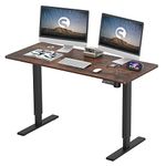 soges 55 Inch Electric Standing Desk Ergonomic Height Adjustable Computer Desk Sit Stand Desk Home Office Desks White Standing Desk, Vintage Brown,10NBZYELT-140TNA-CA