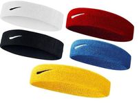 STEFFER Cotton Headband Sports, Men's women'sGym Workout,Yoga Sweatband-All Sports Wear Headband Fitness Band Unisex (Pack of 5) Red/Yellow/White/Black/Blue