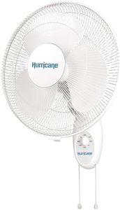 Hurricane Supreme 16" Oscillating Wall Mount Fan – Space-Saving, Powerful & Quiet 3-Speed Airflow, Adjustable Tilt for Home, Garage, Gym, and Workshop