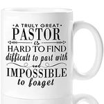 Shqiueos Pastor Mug - A Truly Great Pastor is Hard to Find, Pastor Gifts for Men, Gift for Pastor, Thank You Gifts for Pastor, Pastor Birthday Mug for Men, Gifts for Pastor Anniversary (White,11OZ)