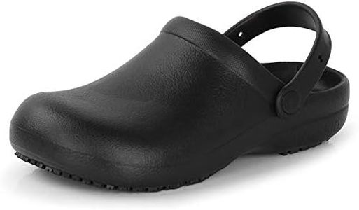 Men Women Slip Resistant Specialist Chef Clogs Mulitfunctional Restaurant Kitchen Garden Safety Work Medical Shoes Black-42.43