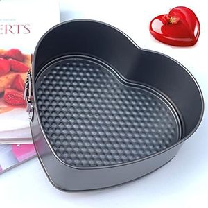 Zojoca Living Love Heart Springform Cake Tin 21.5cm x 20.5cm x 8cm Carbon Steel Non Stick, Grey - Ideal for Cheesecakes, Cakes or Jelly Cakes Too!