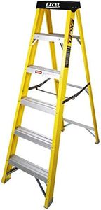 Excel Electricians Fibreglass Step Ladder 5 Tread EN131 - Heavy Duty 5 Treads ladder, foldable ladder, folding step ladder, lightweight step ladder, fibreglass step ladder