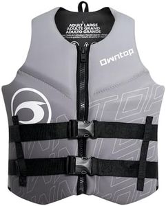 Owntop Swim Vest Adult Water Sport Vest Neoprene Floaties for Swimming, Boating, Kayaking, Fishing | Adjustable Zipper Dual Buckle Foldable Buoyancy Jacket