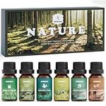 Nature Essential Oils Set, ARVIDSSON Premium Fragrance Oil Gift Set for Diffuser, Candle Making - Fresh Cut Grass, Forest Pine, Ocean Breeze, Rain, Sandalwood, Oakmoss Scented Oils