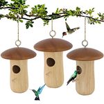 2022 New Hummingbird Houses - Natural Wooden Hummingbird Houses for Outside Hanging, Hummingbird Swinging Hummingbird Nest, Bird Houses for Garden Window Outdoor Home, 1 Packs (A-2PC)