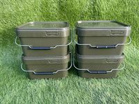 Lidsters Fishing Square Bucket 5L 10L 17L Litre Carp Fishing Bait Buckets (4 x 5L Buckets)