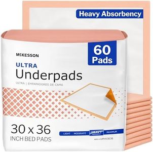 McKesson Underpads Disposable Bed Pads 30" x 36" [60 Count], Heavy Absorbency, Ultra Incontinence Chux Pads for Adults, Elderly, and Baby, Pee Pads