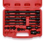 EMENTOL 18PCS Drive Tool Accessory Set, Extension Bars/Adaptor/Impact Coupler/Impact Universal Joint, Professional Drive Socket Accessory Set