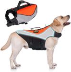 Dog Life Jacket for Swimming & Boating, High Buoyancy Dog Life Vest with Rescue Handle, Reflective Adjustable Dog Flotation Device for Pool, Lake & Kayaking, Secure Fit Pet Swim Vest (XXXL, Orange)