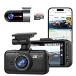 Miofive 4K Dash Cam Front and Rear, 5GHz Wi-Fi & GPS Dashcam with 64GB SD Card, Dual Car Camera Dash Cam with Parking Monitor, Night Vision, HDR, G-Sensor, Loop Recording, APP Control, Max 512GB