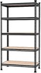 WORKPRO 5-Tier Metal Storage Shelving Unit, 36”W x 18”D x 72”H, Adjustable Storage Rack Heavy Duty Shelf with Particle Board, 4000 lbs Load Capacity (Total) for Garage Warehouse, Black/Silver