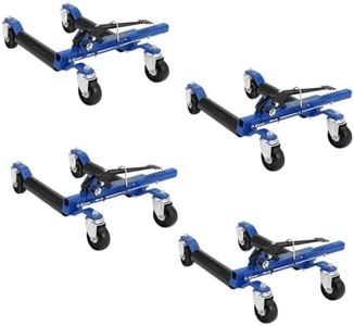 GarveeTech Car Wheel Dolly Jack Set, 1500 LBS Capacity Mechanical Wheel Dolly with Steel Twin Rollers, Heavy Duty Rollers with Foot Pedal for Tire Auto Repair Moving - Set of 4
