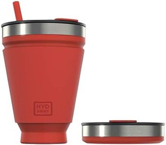 HYDAWAY Collapsible Tumbler with Lid and Straw - 16 oz I Portable, Insulated Silicone Travel Mug, Hot & Cold Foldable Cup for Coffee, Tea, Camping & Backpacking, Spill Proof Lid & Steel Rim