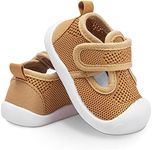 Baby First-Walking Shoes 1-4 Years Kid Shoes Trainers Toddler Infant Boys Girls Soft Sole Non Slip Cotton Canvas Mesh Breathable Lightweight TPR Material Slip-on Sneakers Outdoor, #3 Yellow, 6 Toddler