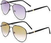 2 Pairs Bifocal Vintage Invisible Reading Sunglasses UV400 Protection Spring Hinge Sun Readers Anti Blue Light Glasses for Men Women Sports Driving Safety Eyeglasses Tinted Shades Eyewear 2.5