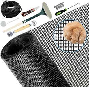 Pet Screen and Screen Repair Kit, Upgraded Thicken Pet Proof Window Screen Replacement - DIY Custom Adjustable Screen Mesh for Windows Doors and Patio Screen for Pet Resistant,60’’ x 100’’,Black