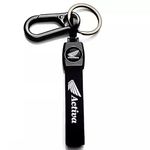 Mistazzo Activa Leather Strap Metal Hook Keychain Key Ring For Men Women Scooty (Activa Big Strap, Black)